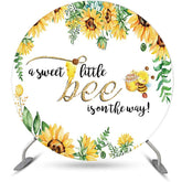 Aperturee - Round Little Bee Honeycomb Backdrop For Baby Shower